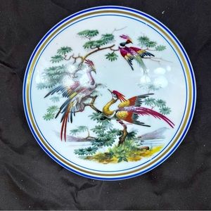 c.1891 Large Limoges French “Birds‎ of Paradise” Porcelain Dresser Box - Vintage